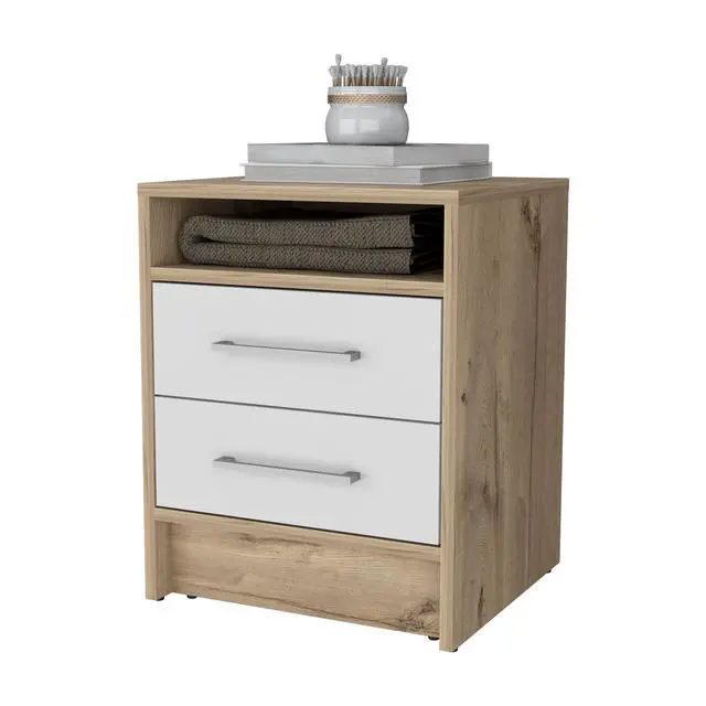 Alt view image 2 of 7 - Philadelphia Nightstand, Two Drawers, Concealed Shelf