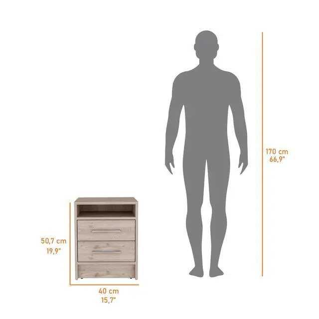 Alt view image 6 of 7 - Philadelphia Nightstand, Two Drawers, Concealed Shelf