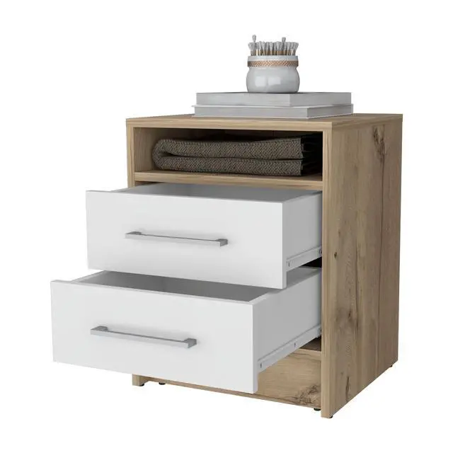 Alt view image 4 of 7 - Philadelphia Nightstand, Two Drawers, Concealed Shelf