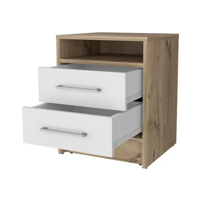 Alt view image 5 of 7 - Philadelphia Nightstand, Two Drawers, Concealed Shelf