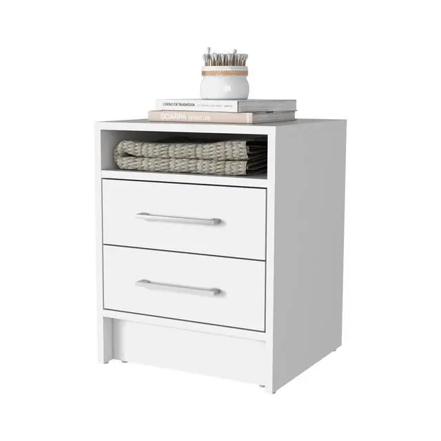 Alt view image 3 of 7 - Philadelphia Nightstand, Two Drawers, Concealed Shelf