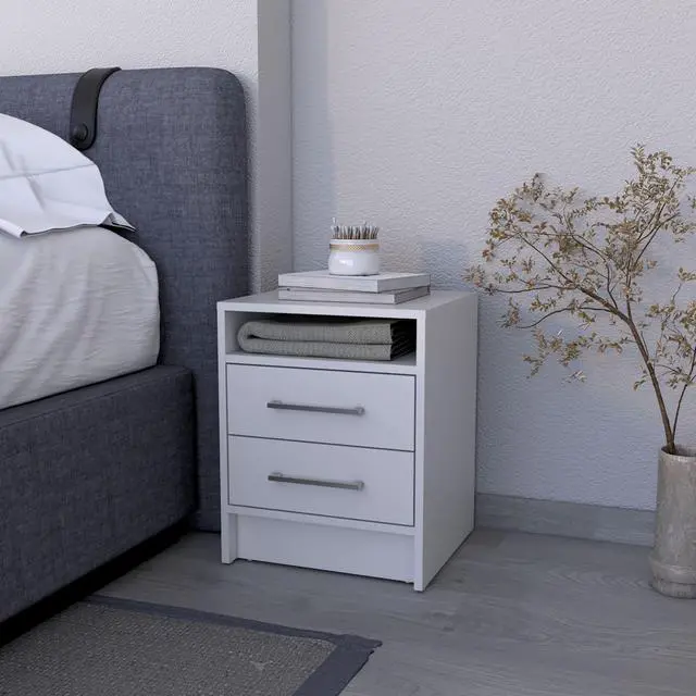 Main image of Philadelphia Nightstand, Two Drawers, Concealed Shelf