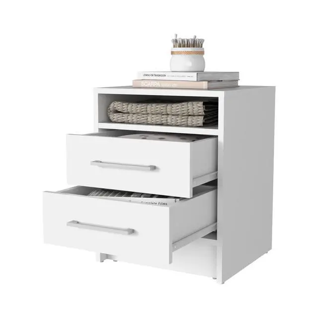 Alt view image 4 of 7 - Philadelphia Nightstand, Two Drawers, Concealed Shelf