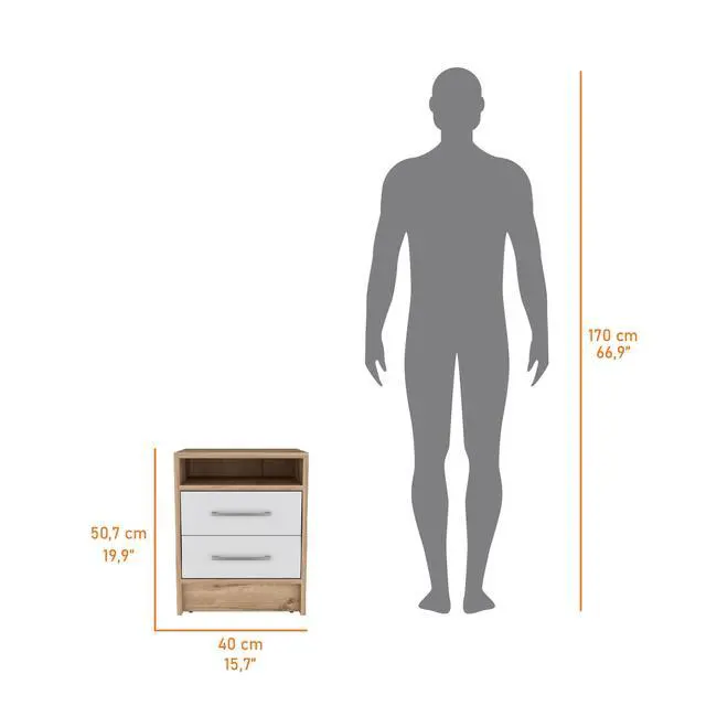 Alt view image 7 of 7 - Philadelphia Nightstand, Two Drawers, Concealed Shelf