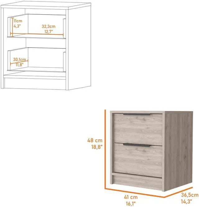Alt view image 4 of 7 - Washington Nightstand, Two Large Drawers