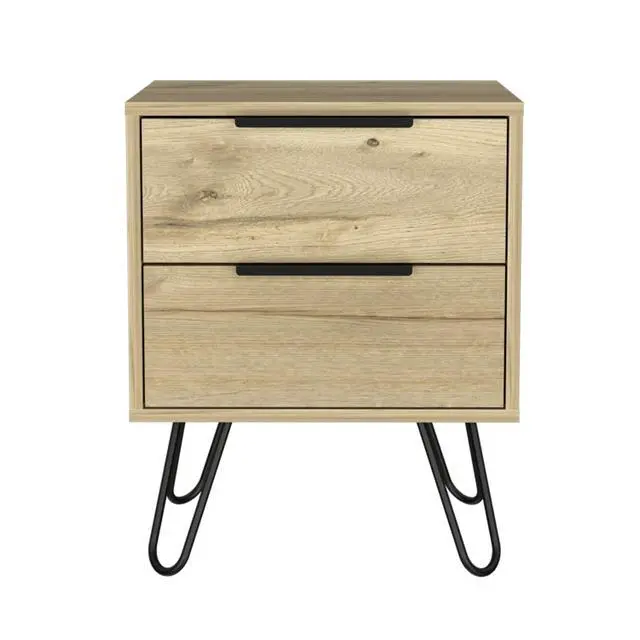 Alt view image 7 of 7 - Nuvo Nightstand,Two Drawers, Hairpin Legs