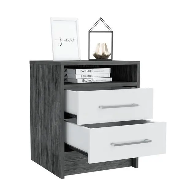 Alt view image 6 of 6 - Philadelphia Nightstand, Two Drawers, Concealed Shelf