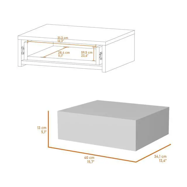 Alt view image 4 of 7 - Vienna Floating Nightstand, Sleek Wall-Mounted Design With Spacious Drawer Storage