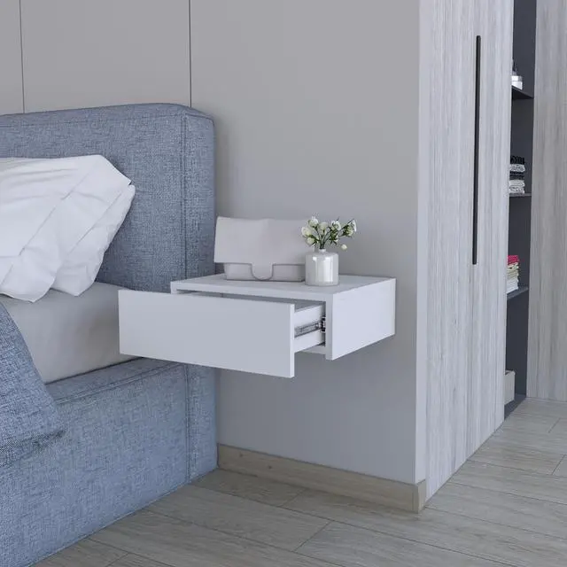 Alt view image 5 of 7 - Vienna Floating Nightstand, Sleek Wall-Mounted Design With Spacious Drawer Storage