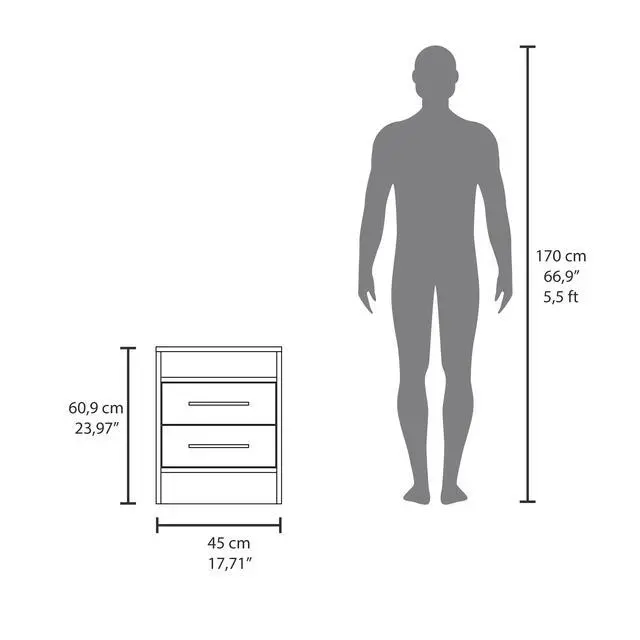 Alt view image 7 of 7 - Eastover Nightstand 2.0 In Melamine With Two Drawers