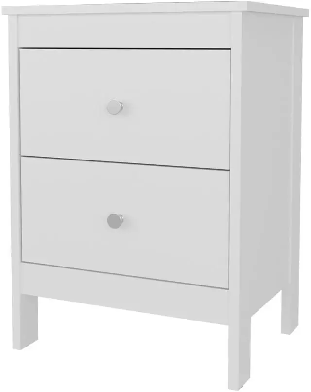 Alt view image 2 of 7 - Fm Furniture Nogales Nightstand With 2 Drawers, Withe