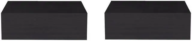 Alt view image 2 of 3 - Custer Floating Nightstands Set Of 2 - Wall Mounted Bedside Tables For Bedroom, Wenge