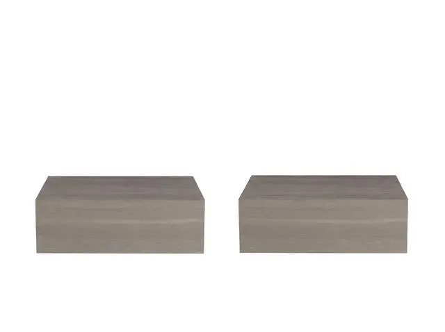 Alt view image 3 of 5 - Custer Floating Nightstands Set Of 2 - Wall Mounted Bedside Tables For Bedroom, Gray Walnut