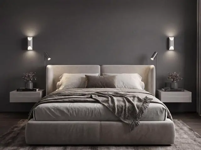 Main image of Custer Floating Nightstands Set Of 2 - Wall Mounted Bedside Tables For Bedroom, Gray Walnut