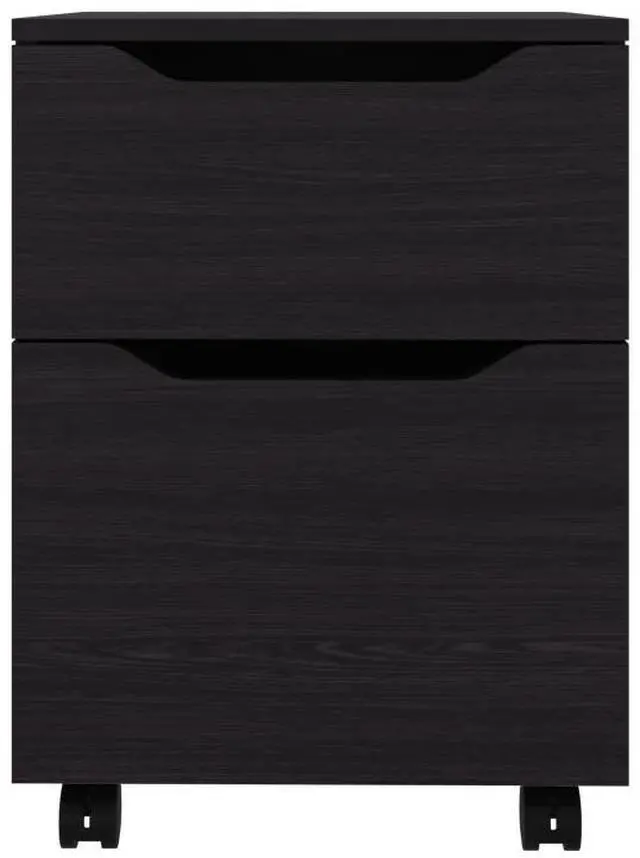 Alt view image 3 of 7 - Ocala Set Of 2 Nightstands: Modern Bed Set With Storage Drawer & Shelf, Wenge