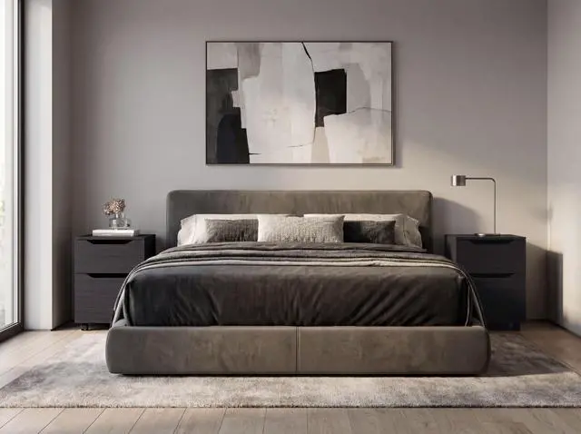 Alt view image 5 of 7 - Ocala Set Of 2 Nightstands: Modern Bed Set With Storage Drawer & Shelf, Wenge
