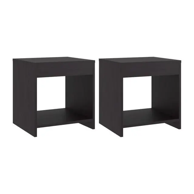 Alt view image 3 of 6 - Nightstands Set Of 2 Modern Minimalist Bedroom Tables Open Storage, Wenge