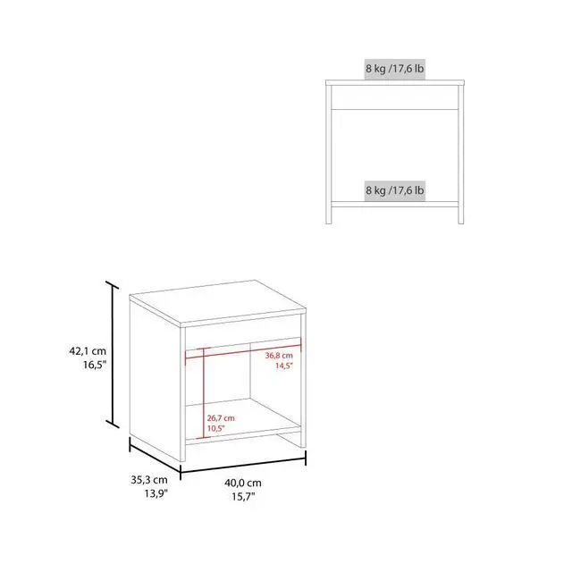 Alt view image 5 of 6 - Nightstands Set Of 2 Modern Minimalist Bedroom Tables Open Storage, Wenge
