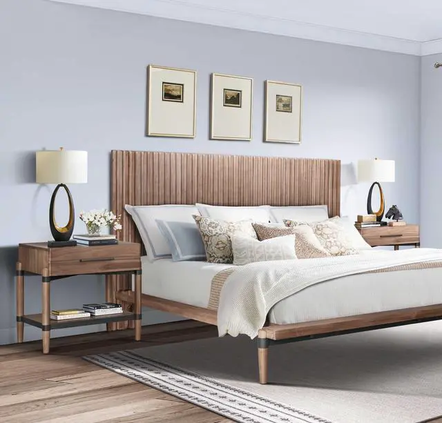 Alt view image 3 of 7 - Tranquilty 26 Inch One Drawer Nightstand, Minimal Assembly, Walnut Finish