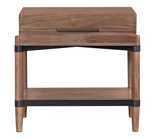 Alt view image 7 of 7 - Tranquilty 26 Inch One Drawer Nightstand, Minimal Assembly, Walnut Finish