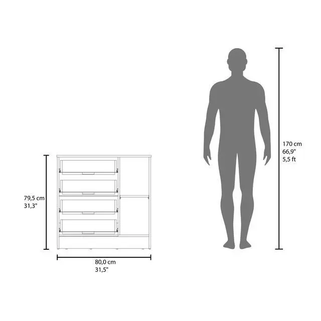 Alt view image 4 of 5 - Lund Set Of 2 Dressers, Minimalist Modern Style, High Capacity Bedroom Storage Furniture,Wenge