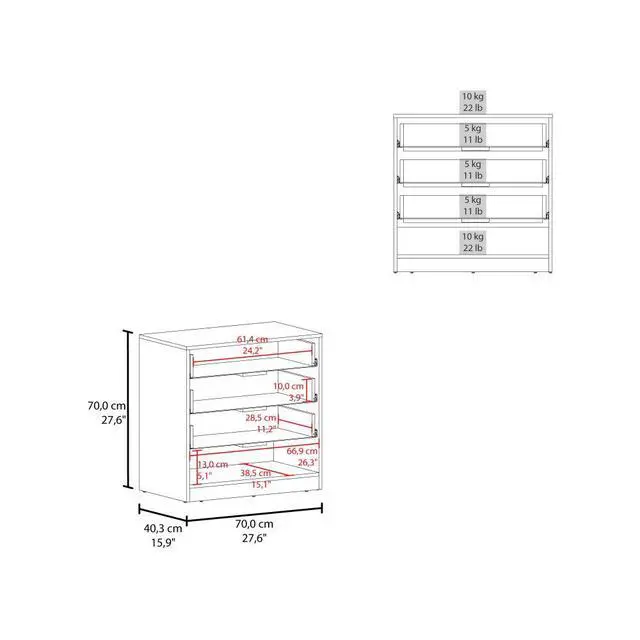 Alt view image 7 of 7 - Boras Set Of 2 Small Dressers, Minimalist Modern Style, High Capacity Bedroom Storage Furniture, Natural Oak And Gray