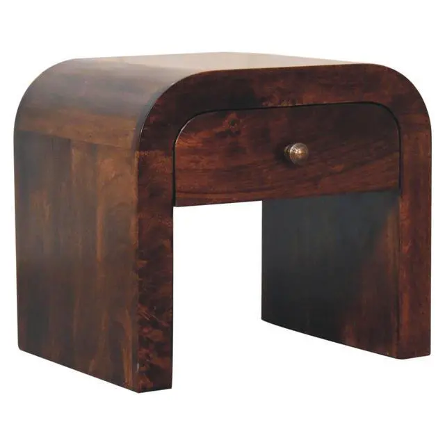 Alt view image 3 of 7 - Solid Wood California Walnut Disc Nightstand, 1-Drawer
