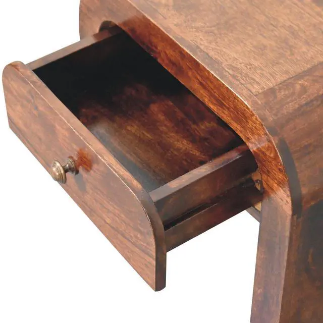 Alt view image 5 of 7 - Solid Wood California Walnut Disc Nightstand, 1-Drawer