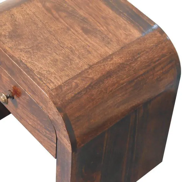 Alt view image 6 of 7 - Solid Wood California Walnut Disc Nightstand, 1-Drawer