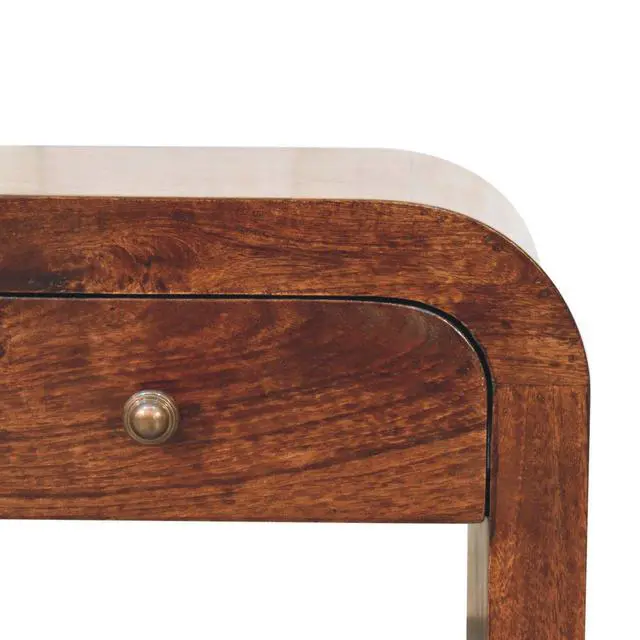 Alt view image 7 of 7 - Solid Wood California Walnut Disc Nightstand, 1-Drawer