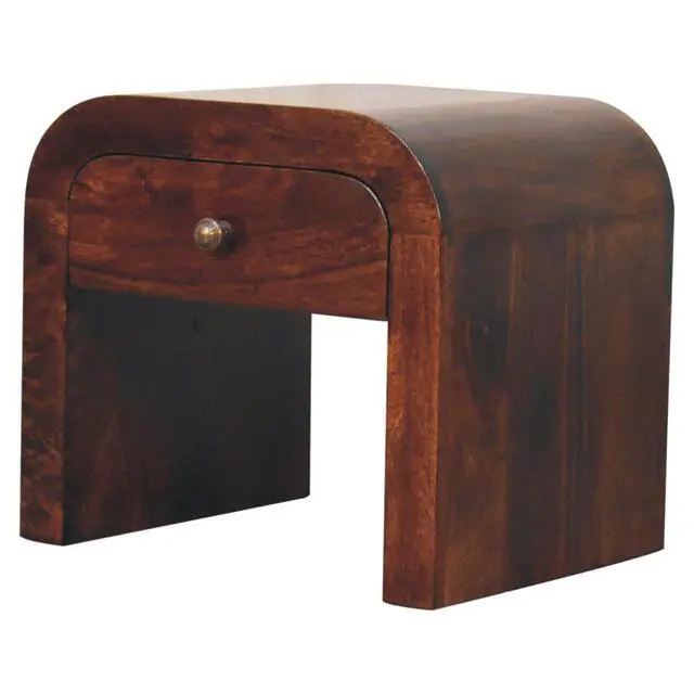Alt view image 4 of 7 - Solid Wood California Walnut Disc Nightstand, 1-Drawer