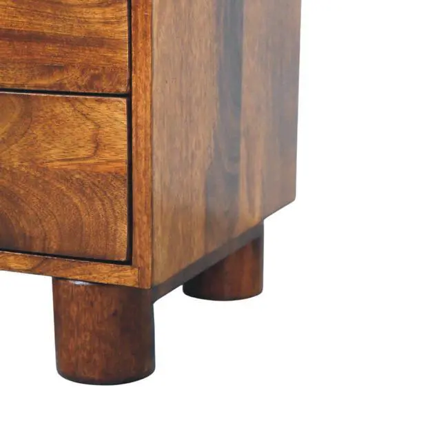 Alt view image 7 of 7 - Solid Wood Tula Chestnut Nightstand, 2-Drawers, Brown