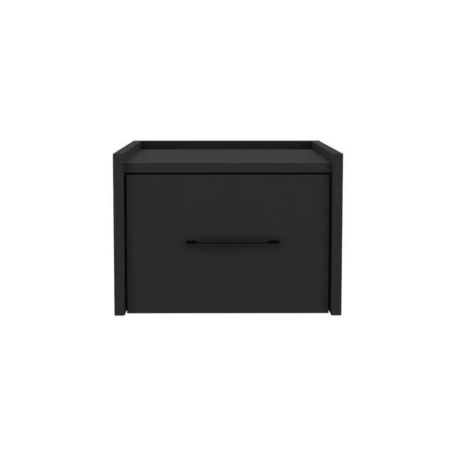 Alt view image 5 of 5 - Boa Floating Nightstand , End Table, Side Table Wall-Mounted Single Drawer Design With Handle- Black - Bedroom