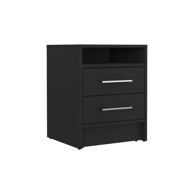 Alt view image 6 of 7 - Eter Nightstand , End Table, Side Table Superior Top, Two Drawers -Black