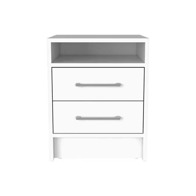 Alt view image 2 of 7 - Eter Nightstand , End Table, Side Table Superior Top, Two Drawers -White