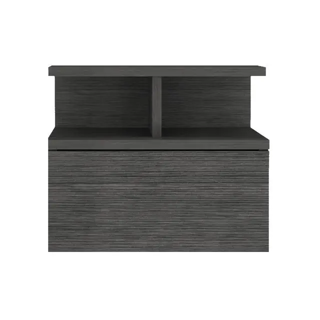 Alt view image 2 of 7 - Adele Floating Nightstand With Drawer And Open Storage Shelves