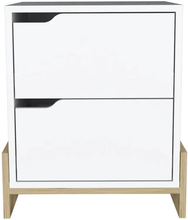 Alt view image 2 of 7 - Luss Nightstand, Bedside Table With 2-Drawers