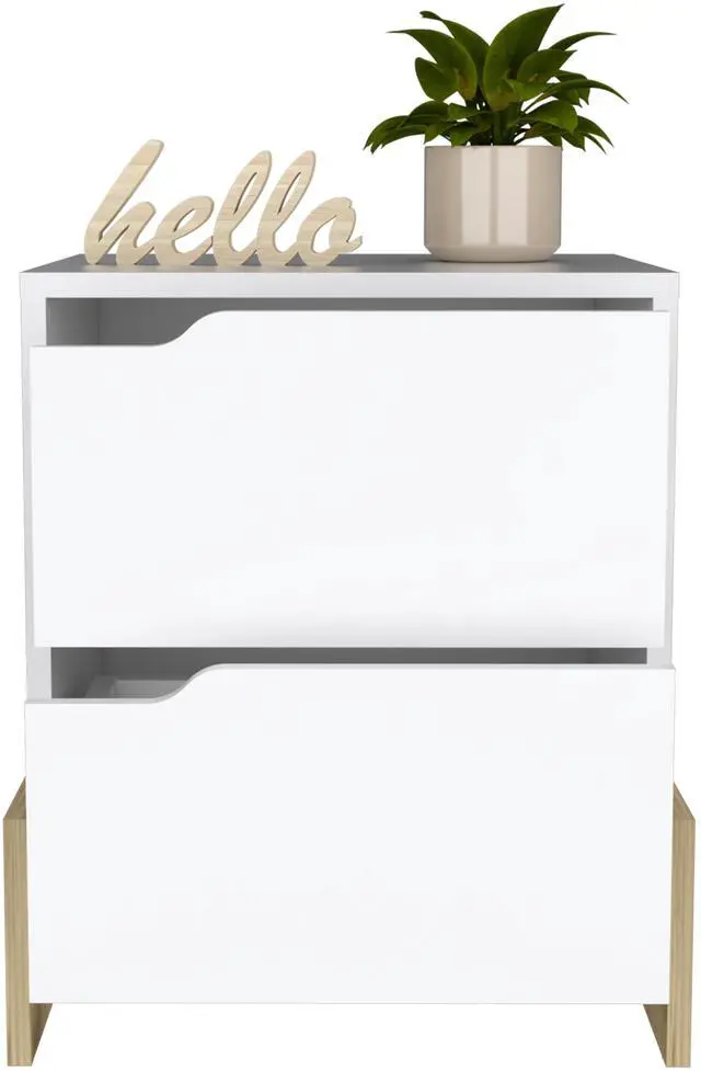 Alt view image 5 of 7 - Luss Nightstand, Bedside Table With 2-Drawers