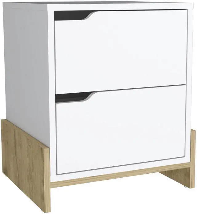Alt view image 6 of 7 - Luss Nightstand, Bedside Table With 2-Drawers