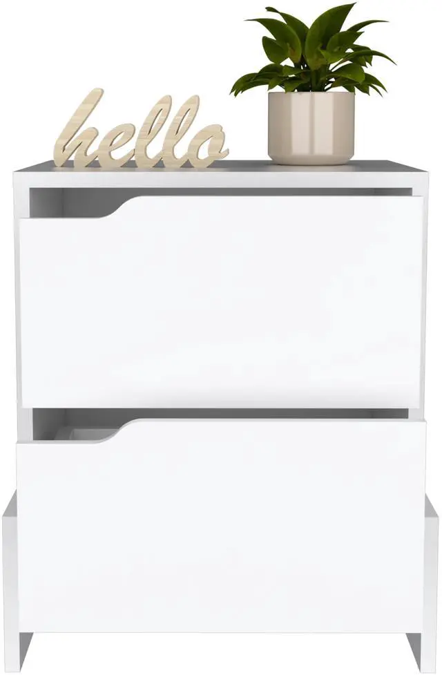 Alt view image 5 of 7 - Luss Nightstand, Bedside Table With 2-Drawers