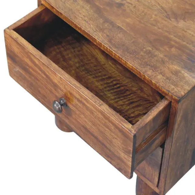 Alt view image 6 of 7 - Solid Wood Tula Chestnut Nightstand, 2-Drawers, Brown