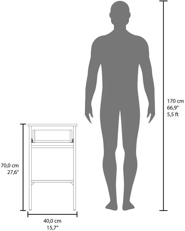 Alt view image 4 of 7 - Newcastle Nightstand With One Drawer And Open Shelf, Modern Bedside Table, Black