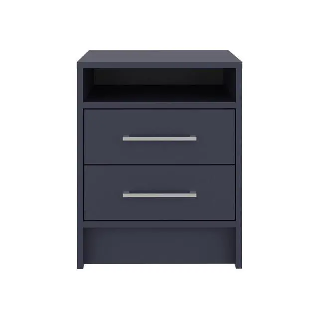 Alt view image 7 of 7 - Eter Nightstand With Two Drawers And One Open Storage Shelf, Modern Bedroom Storage