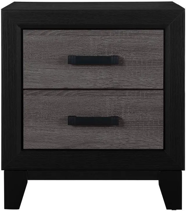 Main image of SOLUTO GREY AND BLACK NIGHTSTAND