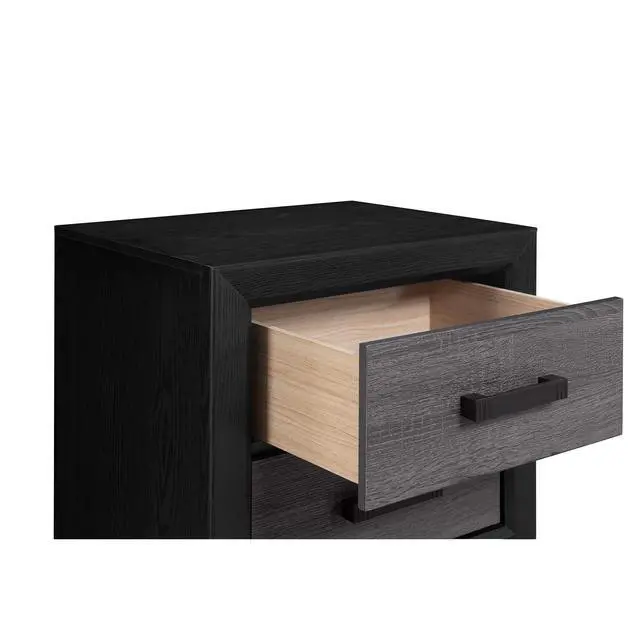 Alt view image 7 of 7 - SOLUTO GREY AND BLACK NIGHTSTAND