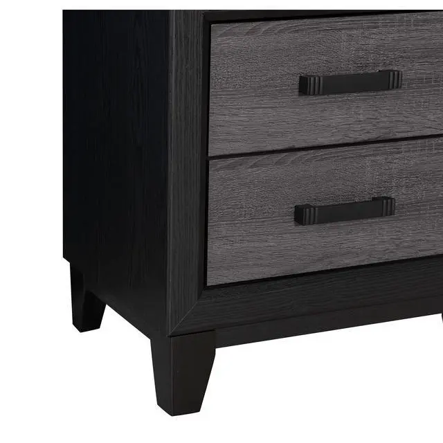 Alt view image 4 of 7 - SOLUTO GREY AND BLACK NIGHTSTAND