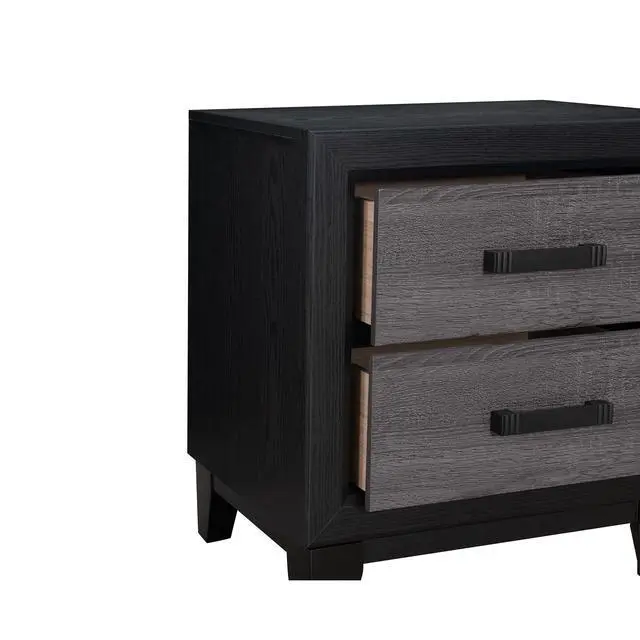 Alt view image 5 of 7 - SOLUTO GREY AND BLACK NIGHTSTAND