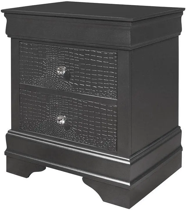 Main image of Shaker Crocodile Metallic Grey Nightstand
