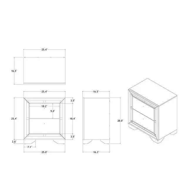 Alt view image 3 of 7 - Chloe Gemstone Silver Nightstand