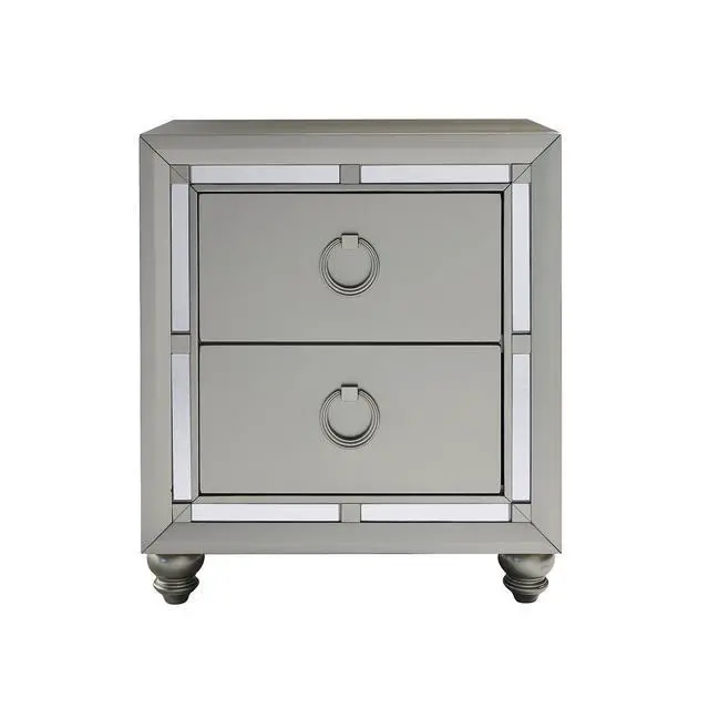 Alt view image 7 of 7 - Chloe Gemstone Silver Nightstand